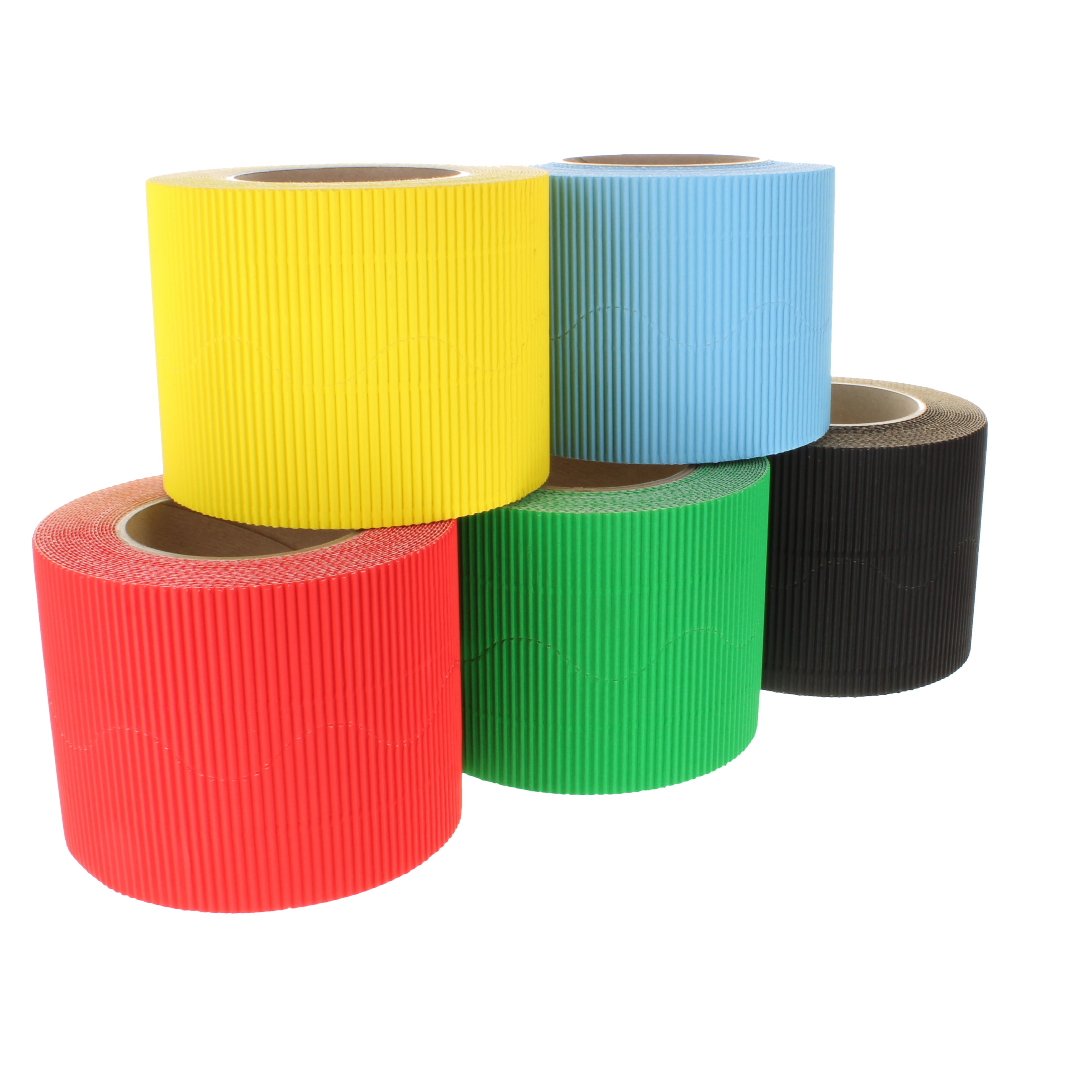 Border Rolls Corrugated Scalloped Assorted 57mm x 7.5m (check pack size) - pack of 10