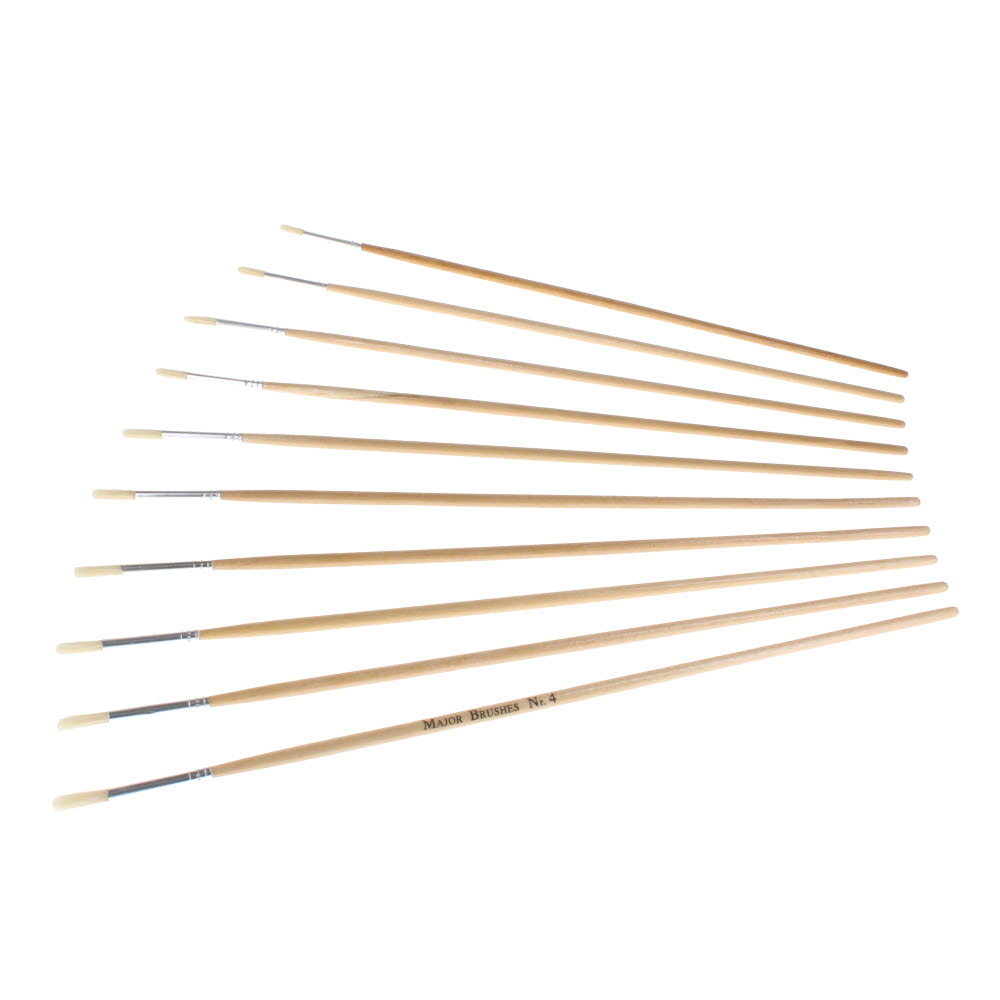 Paint Brushes Hog Hair CH Round Size 4 - pack of 10