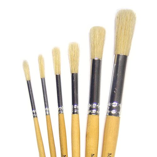 Paint Brushes Hog Hair PH Round Size 4 - pack of 10