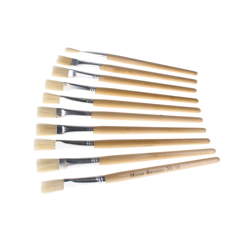 Paint Brushes Hog Hair PH Flat Size 10 - pack of 10