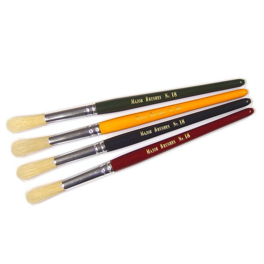 Chubby Hog Hair Round Bristle Paint Brushes - pack of 30