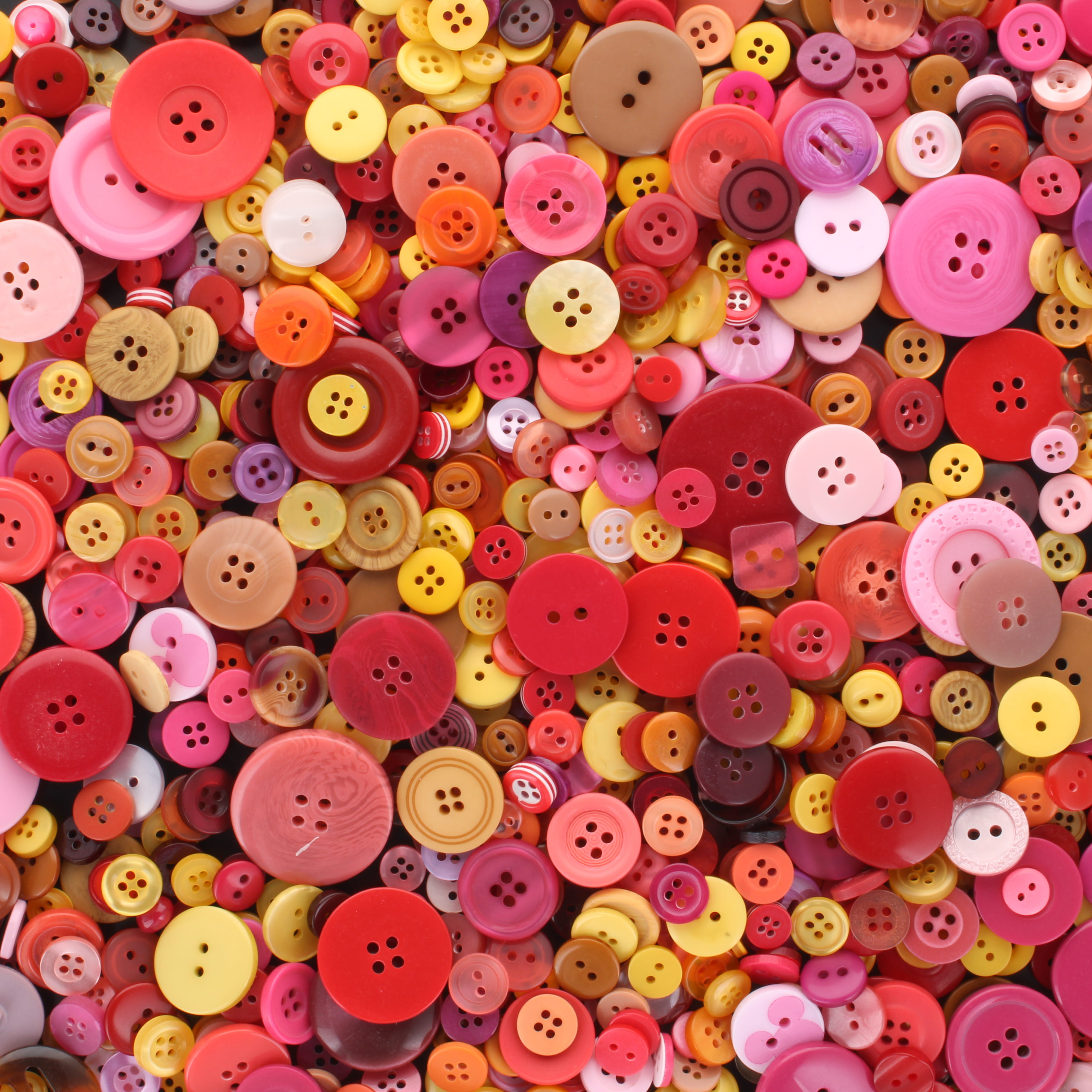 Warm Coloured Buttons - 500g