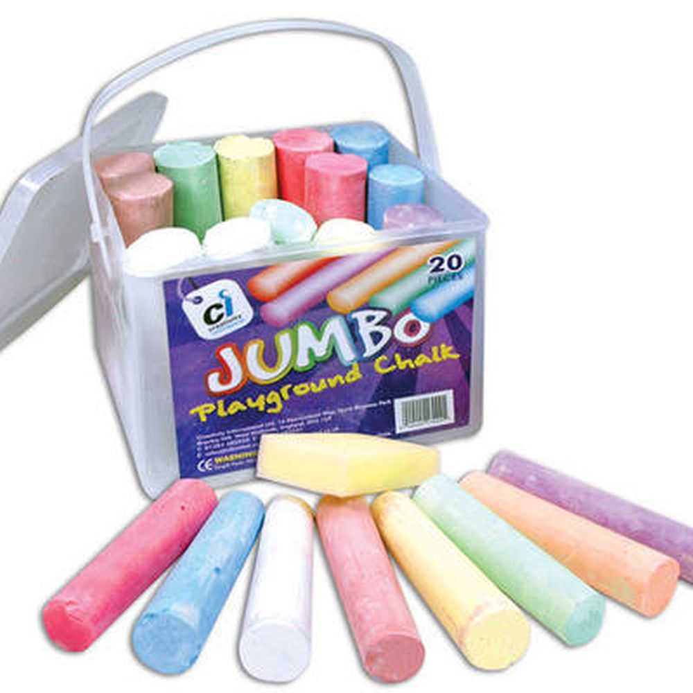 Jumbo Playground Chalk Assorted - pack of 20