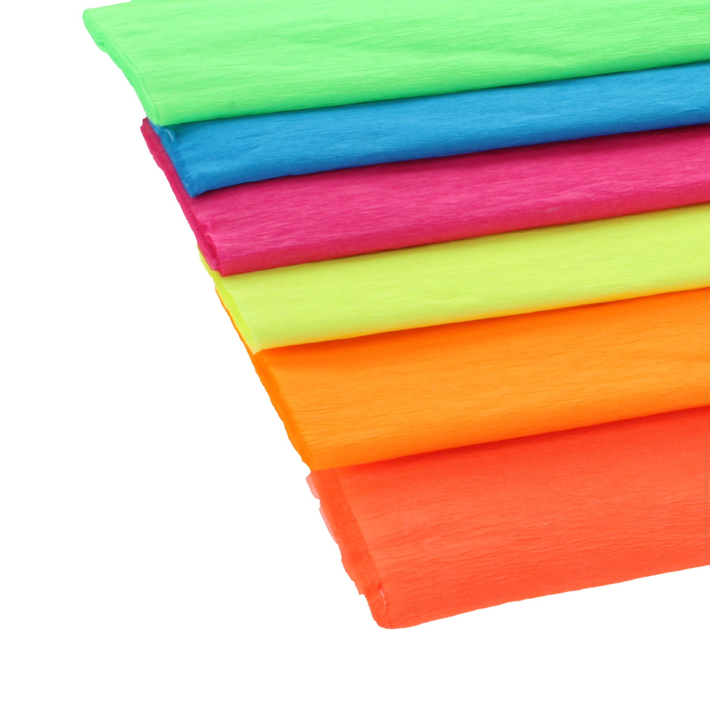 Crepe Paper Fluorescent Assorted - 50cm x 2.5m - Pack of 6