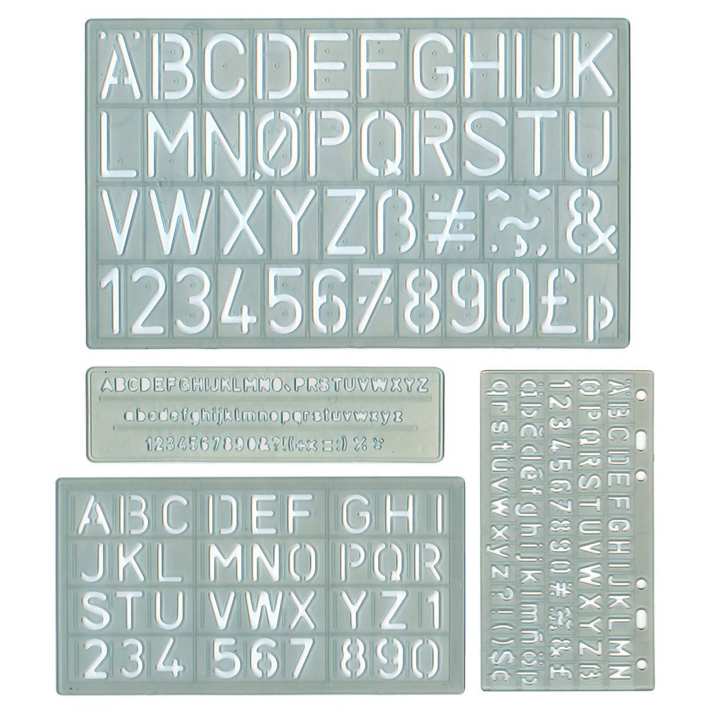 Lettering Stencils Assorted - pack of 4