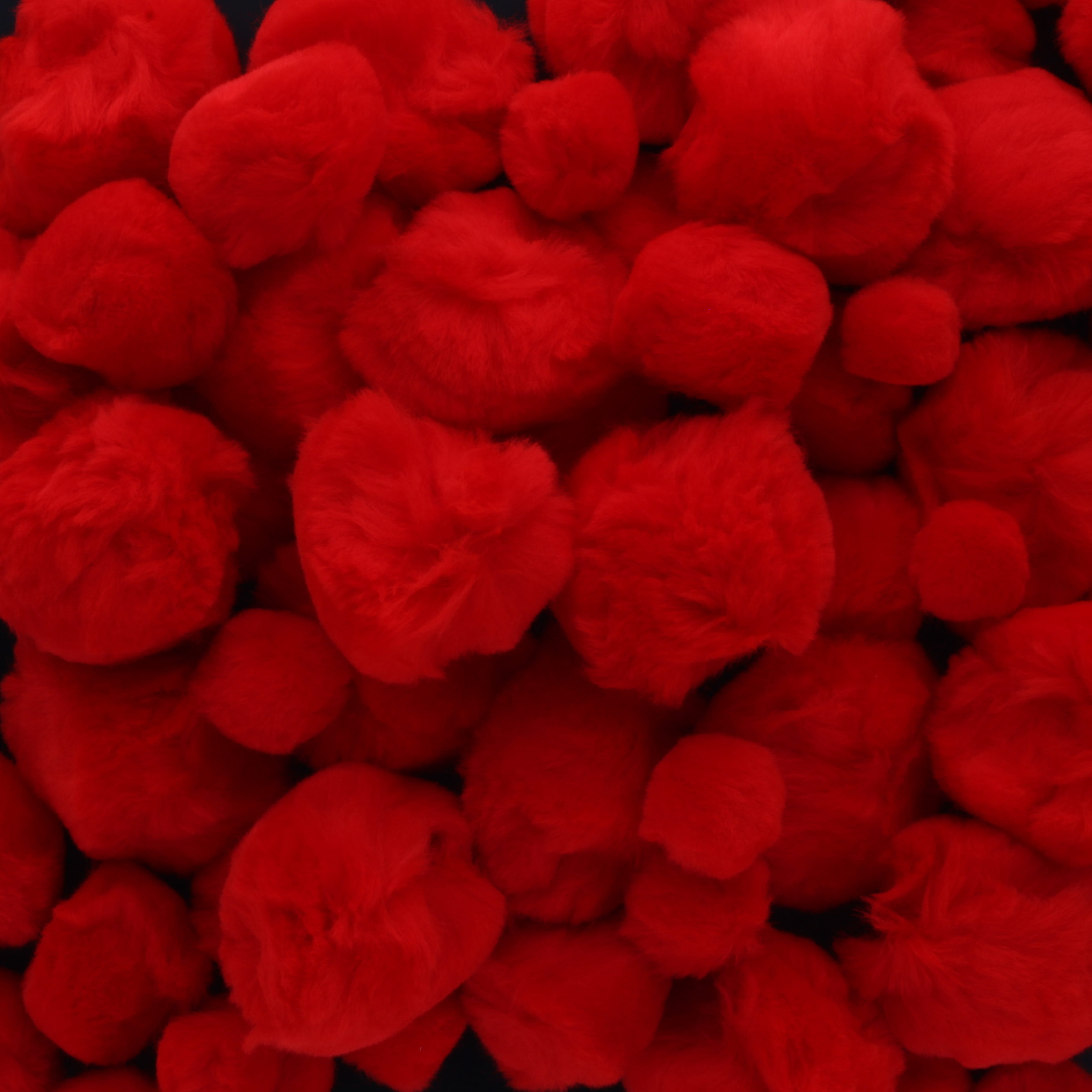 Pom-Poms Red Assorted - pack of 100 - STC57R