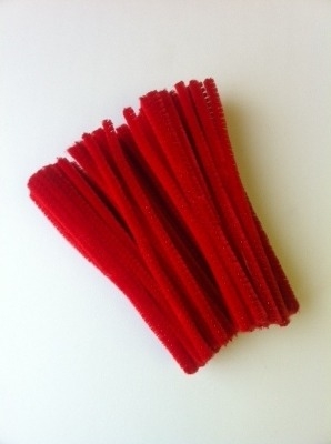 Red Fuzzy Pipe Cleaners - 30cm - Pack of 100 - STC216R