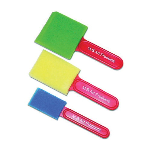 Sponge Painting Brushes Plastic Handle - pack of 3