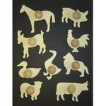 Wooden Templates Farm Animals - pack of 9