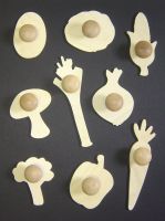 Wooden Templates Vegetables - pack of 9