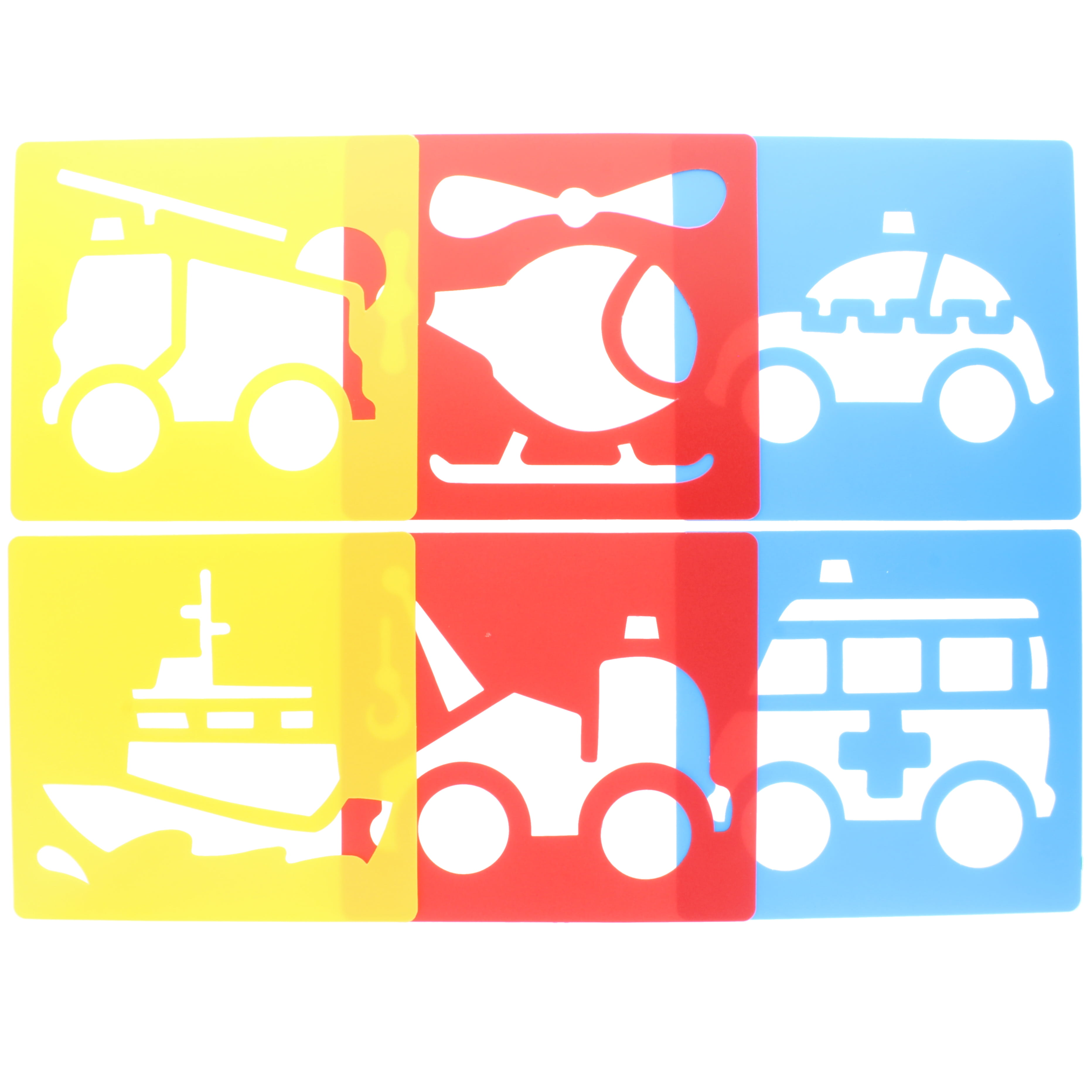Washable Stencils Emergency Services - Pack of 6