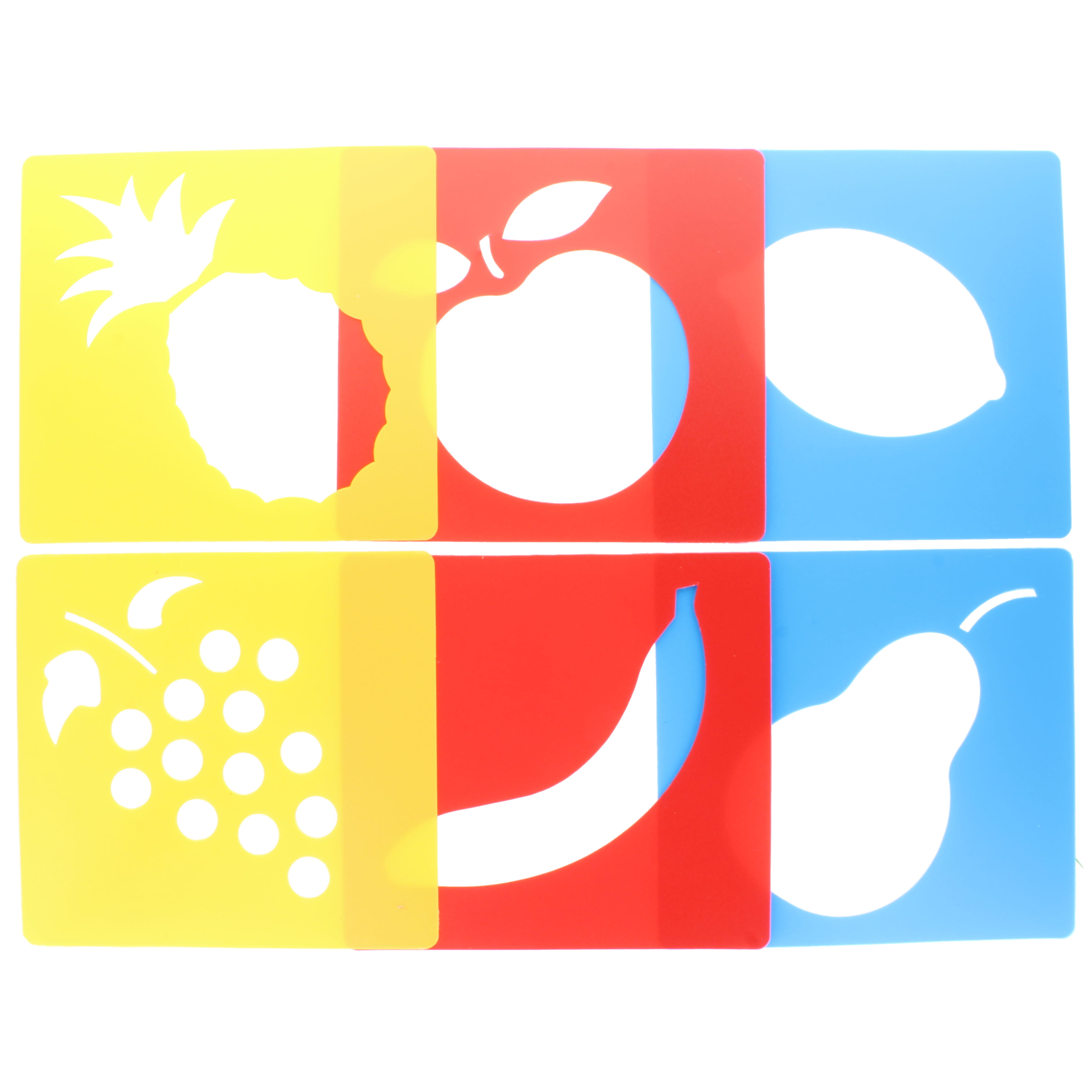 Washable Stencils Fruit - Pack of 6